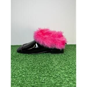 Chanel Paten & Shearling Lambskin Short Boots Black Pink SZ 38 US8